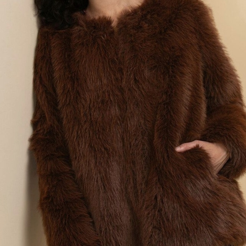 Brown Faux Fur Coat